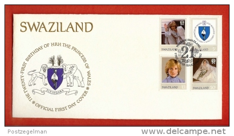 SWAZILAND, 1982,  Mint FDC , Diana 21 Years,   Nr(s) 403-406,  F 858 - Swaziland (1968-...)
