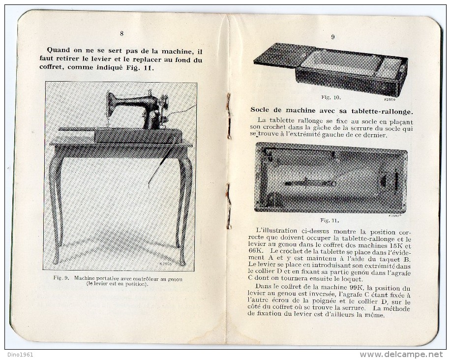 L 8 - Petit Manuel D´instructions Pour L´emploi Et Montage Des Moteurs Electriques SINGER B.R.K Machines à Coudre - Manuali Di Riparazione