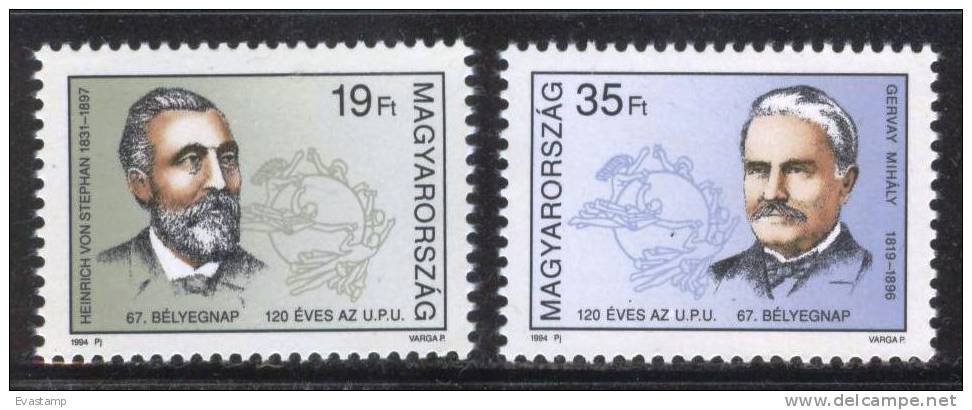 HUNGARY - 1994. UPU,120th Anniversary / Heinrich Von Stephan And Mihaly Gervay MNH! Mi 4307-4308. - Ungebraucht