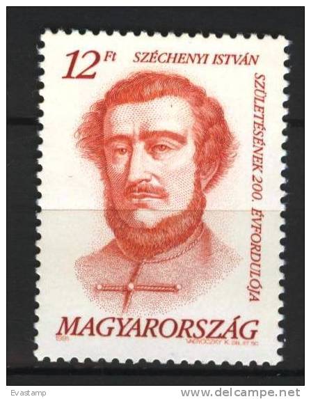 HUNGARY - 1991. Count István Széchenyi, Founder Of Academy Of Sciences MNH! Mi 4161 - Nuovi