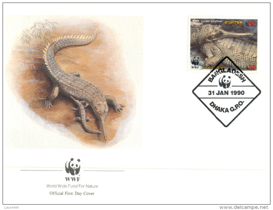 (551) WWF First Day Cover - Set Of 4 Covers - Crocodile - Bangladesh - FDC