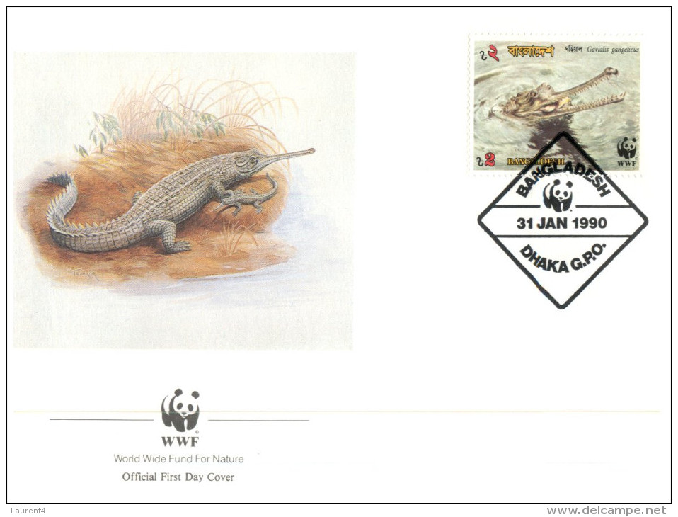(551) WWF First Day Cover - set of 4 covers - Crocodile - Bangladesh