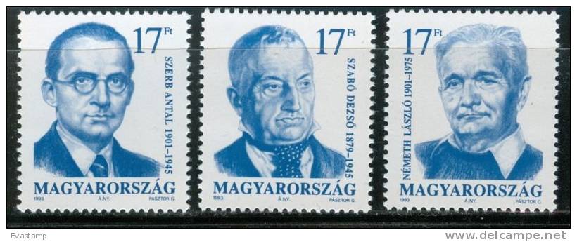 HUNGARY - 1993. Hungarian Writers MNH! Mi:4257-4259 - Nuevos