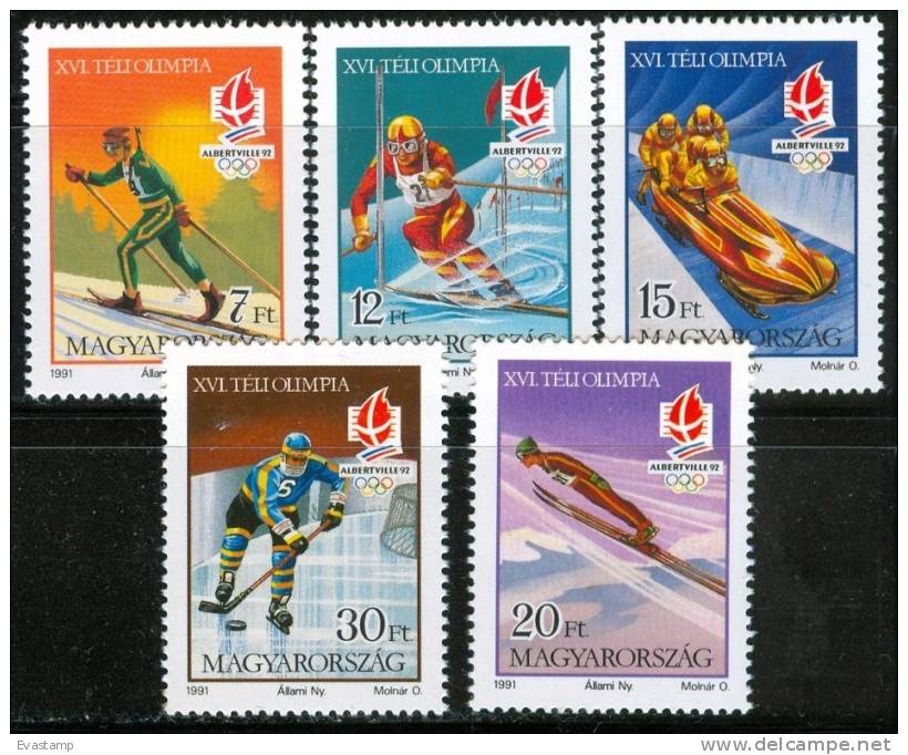 HUNGARY - 1991.Winter Olympics,Albertville/Ski,Bob,Hockey MNH! Mi 4175-4179 - Neufs
