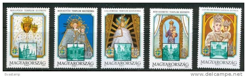 HUNGARY - 1991.Madonna And Child In Hungarian Shrines MNH! Mi 4143-4147 - Neufs