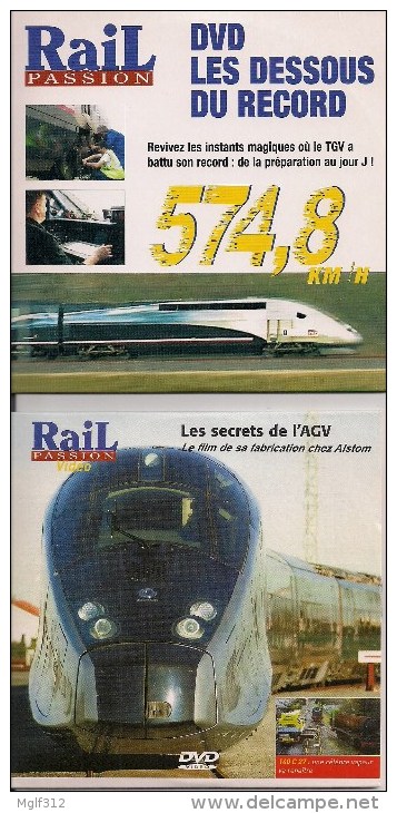 TRAINS FRANCE : LES SECRETS De L´AGV (ALSTOM) Et Les Dessous Du Record 574.8 Km/H LOT DE 2 DVD La Vie Du Rail - Documentary