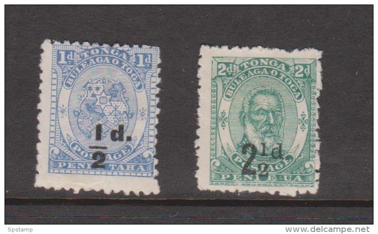 Tonga 1893 Surcharges 2 Values Mint , HR - Tonga (1970-...)