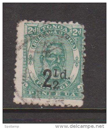 Tonga 1893 Surcharges 2&1/2d Green Used , Small Fault - Tonga (1970-...)