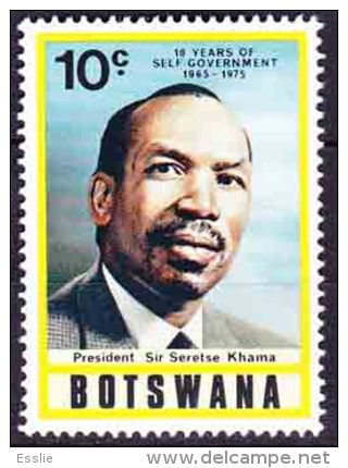 Botswana - 1975 - 10th Anniv. Of Self-government. Pres. Sir Seretse Khama - 10c - Botswana (1966-...)