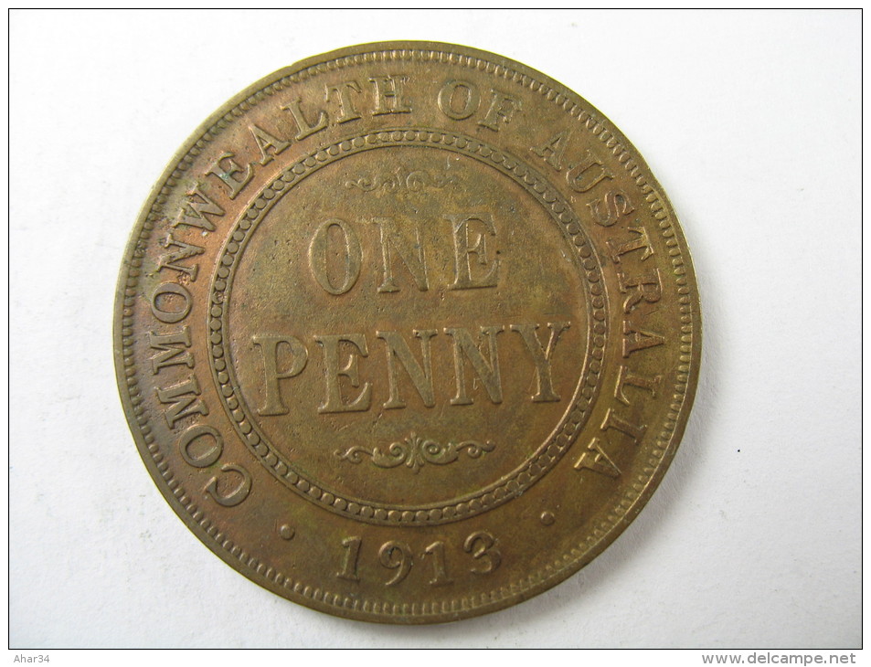 AUSTRALIA  1 ONE PENNY HIGH GRADE COPPER  COIN 1913 LOT 22 NUM 16 - Victoria