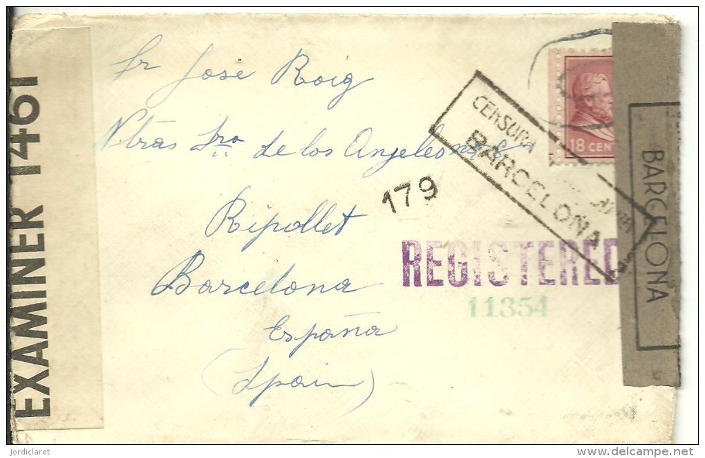 CARTA CENSOR SPAIN 1941  ESCANER - Briefe U. Dokumente