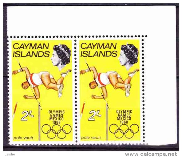 Cayman Islands - 1968 - Olympic Games - - Sports - Pole Vault - Corner Pair - Kaimaninseln