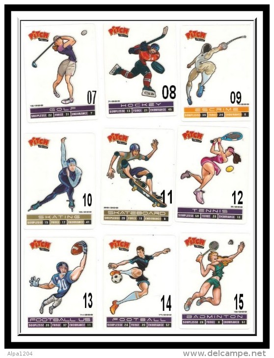 LOT DE 13 CARTES TRANSPARENTES  PITCH THEME    "LE SPORT"   NEUVES - Sport