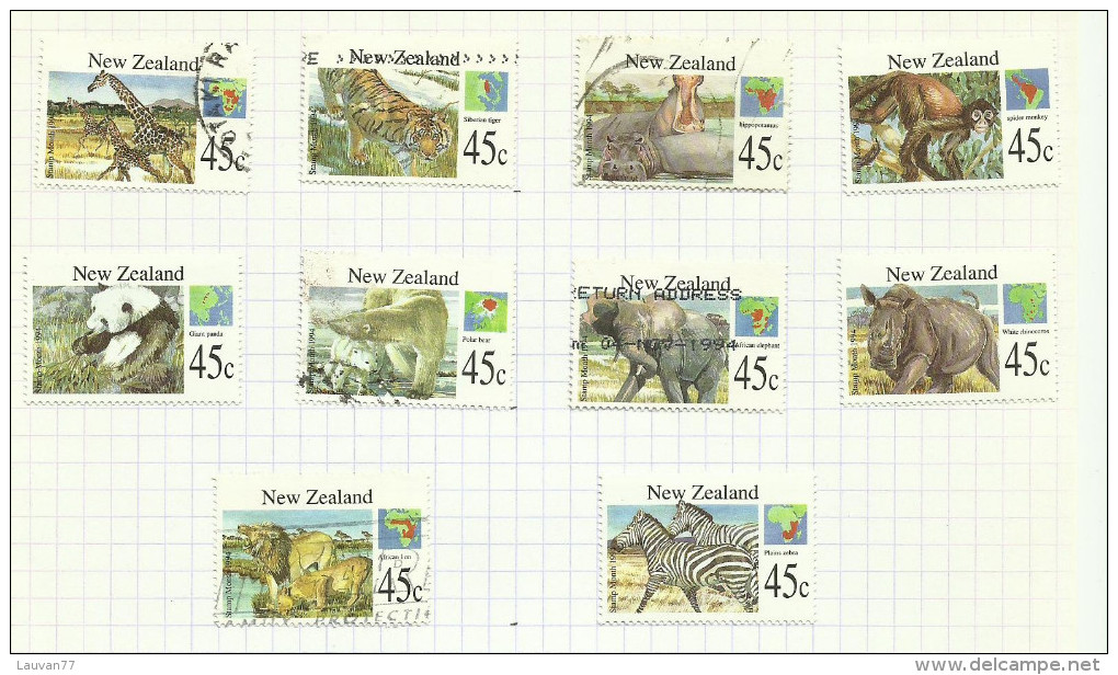 Nouvelle-Zélande N°1309 à 1318 Cote 12.50 Euros - Used Stamps