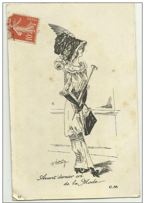 Cpa  ILLUSTRATEUR  Roberty      , FEMME Avec CHAPEAU, Avant Dernier Cri De La Mode - Other & Unclassified