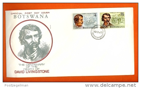 BOTSWANA, 1973, MNH F.D.C., David Livingston, Nr(s) 100-101, F3151 - Botswana (1966-...)