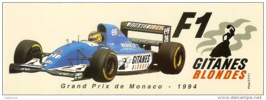 LigierF1 Gitanes Blondes Sticker 21x7,5cm Grand Prix De Monaco 1994 - Autosport - F1