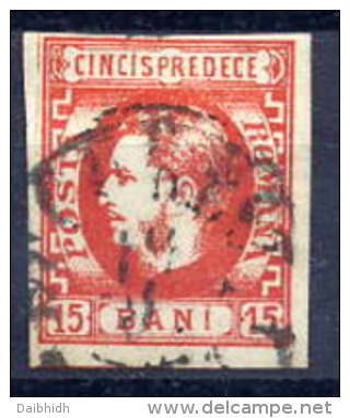 ROMANIA 1869 15 Bani Red, Fine Used - 1858-1880 Moldavie & Principauté