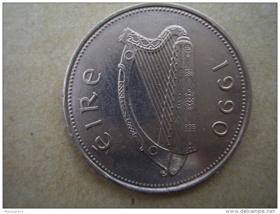 IRELAND 1990 PUNT (POUND) Copper-nickel COIN USED In VERY GOOD CONDITION. - Ireland