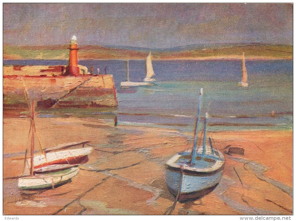 Low Tide, Herbert Truman, St Ives, Cornwall, England Postcard Sweetman Fac-sim-oil-colour #1 - St.Ives