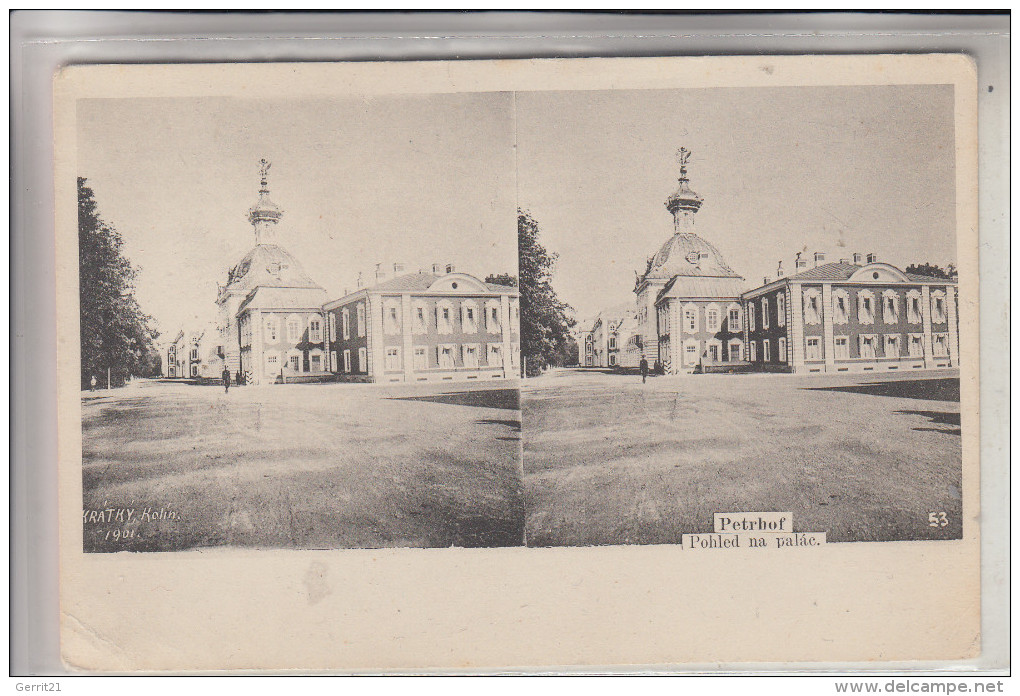 RU - RUSSLAND, PETERHOF / PETERGOF / PETRODWOREZ, Palast, Stereo-Karte - Russland