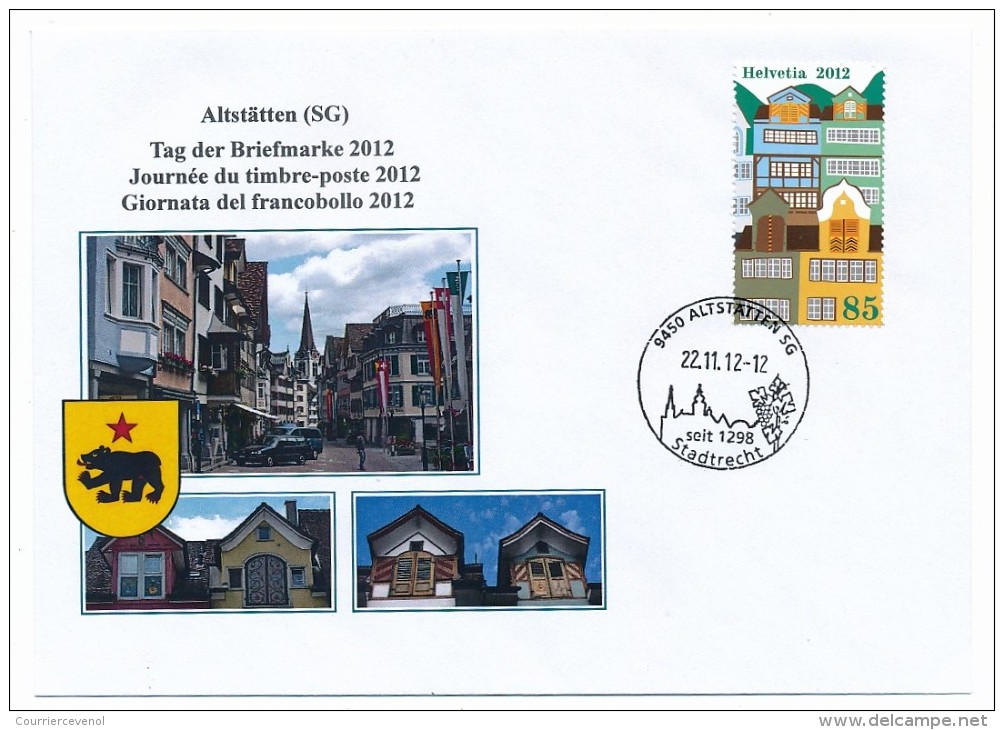 SUISSE - Journée Du Timbre 2012 - Entier Postal + Enveloppe FDC - ALTSTÄTTEN - 22-11-2012 - Tag Der Briefmarke