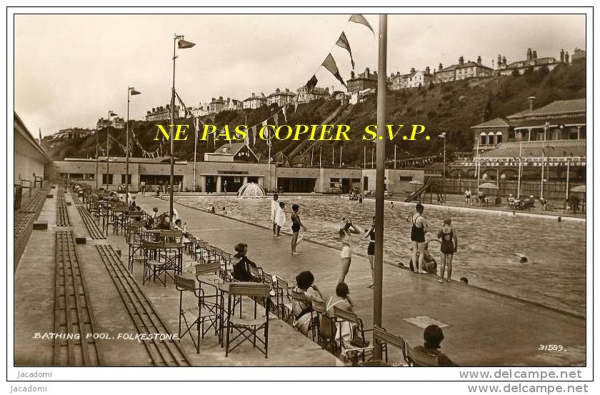 Grande Bretagne - Folkestone - Bathing Pool (carte-photo Magnifique) - (1642) - Folkestone