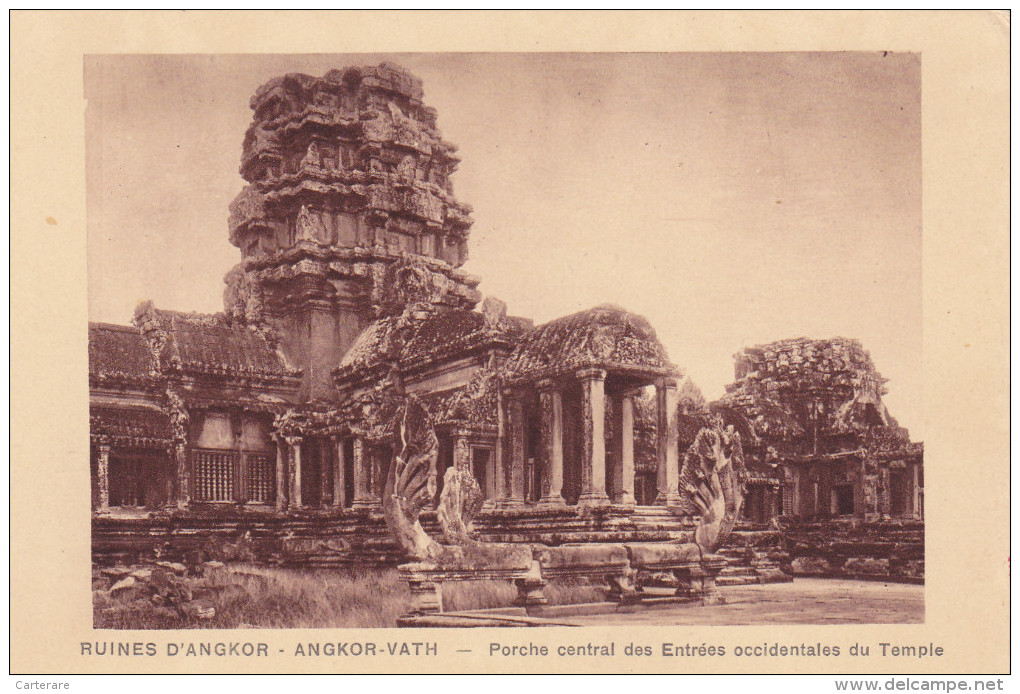 Cpa,CAMBODGE,baphuan,ruin Es D´angkor,angkor-vath,rout E Du Temple,12ème Siècle,rare,hindou,vishno U,bouddhiste,rare,khm - Kambodscha