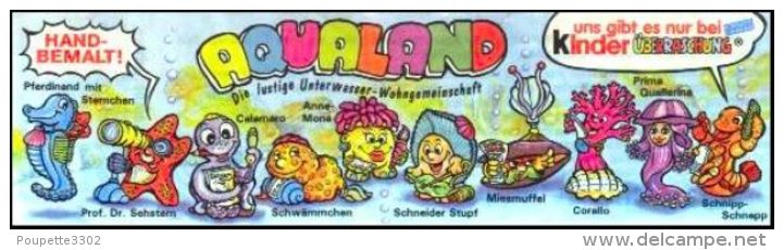 Kinder Série Complète Aqualand Allemagne  Avec Bpz Et Petit Livre - Familles