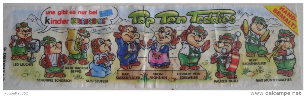Kinder Série Complète Top Ten Teddies 2 Allemagne Avec Bpz - Familien
