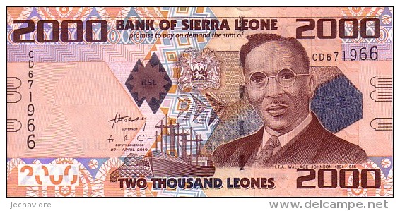 SIERRA LEONE   2 000 Leones   Daté Du 27-04-2010   Pick 31          ***** BILLET  NEUF ***** - Sierra Leona