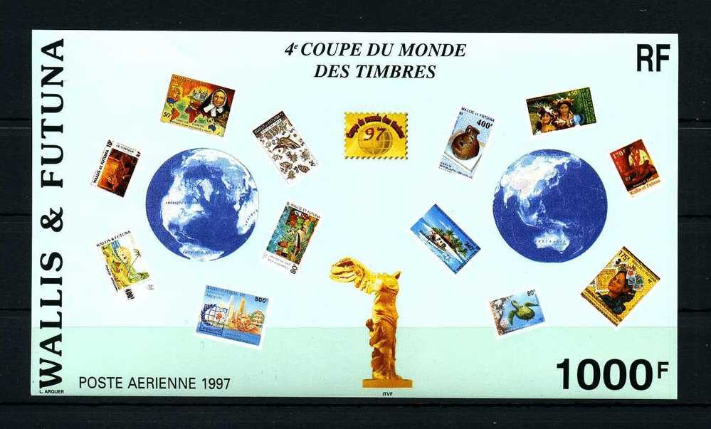 Wallis Futuna 1997 Bloc N° 7 **  Neuf = MNH Superbe Coupe Du Monde Des Timbres Timbres Sur Timbres - Blocs-feuillets