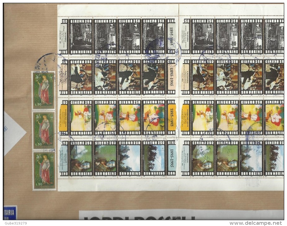 SAN MARINO 2014-1972.1995.1984-FLOWN  UNIQUE COVER - CINEMA / FILM INDUSTRY (2 S/s OF 16 STS EACH-1995) + S.BOTTICELLI ( - Lettres & Documents