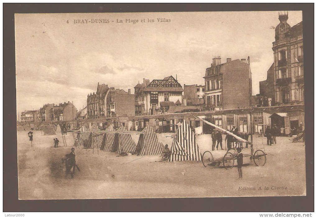 BRAY DUNES LA PLAGE ET LES VILLAS CHAR A VOILE VOIR SCAN - Bray-Dunes