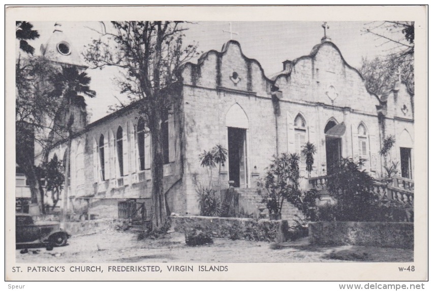 Frederiksted, Former Danish West Indies, St. Patrick´s Church, Old Car, ± 1940´s - Virgin Islands, US