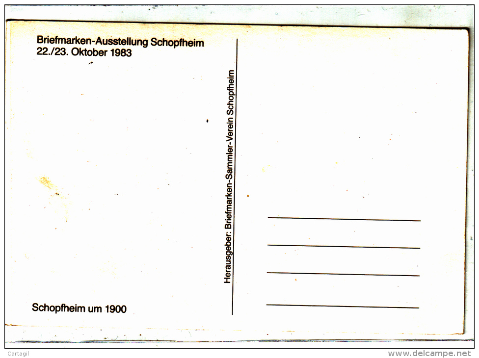 CPM-25488-  Allemagne -Schopfheim  ( Nachdruck Für Briefmarkenaustellung 1983) - 2 Scans-Envoi Gratuit - Schopfheim