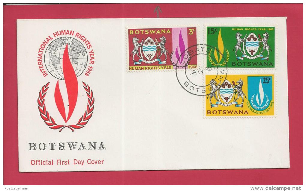 BOTSWANA, 1968 Mint FDC, Human Rights MI40-42, F3602 - Botswana (1966-...)