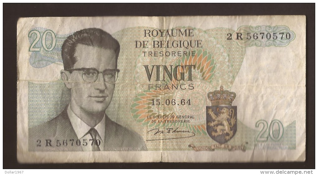 België Belgique Belgium 15 06 1964 20 Francs Atomium Baudouin. 2 R 5670570 - 20 Francos
