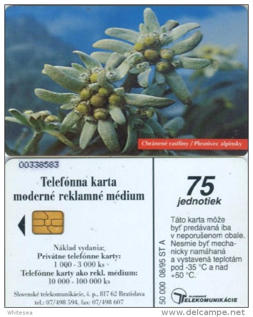 Telefonkarte Slowakei - Blume,flower - Aufl. 50000 - 08/95 - Slowakei