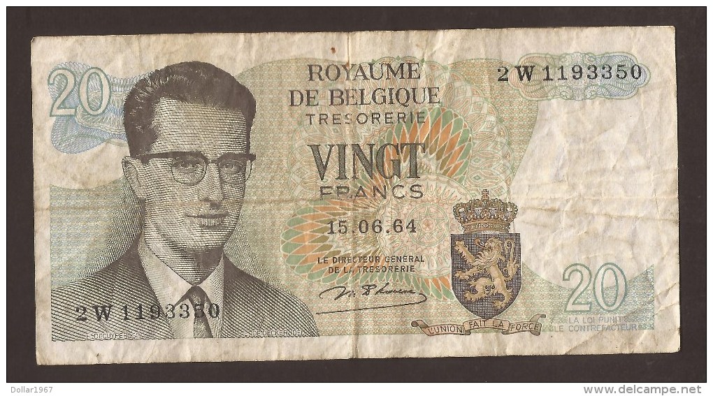 België Belgique Belgium 15 06 1964 20 Francs Atomium Baudouin. 2 W  1193350 - 20 Francos