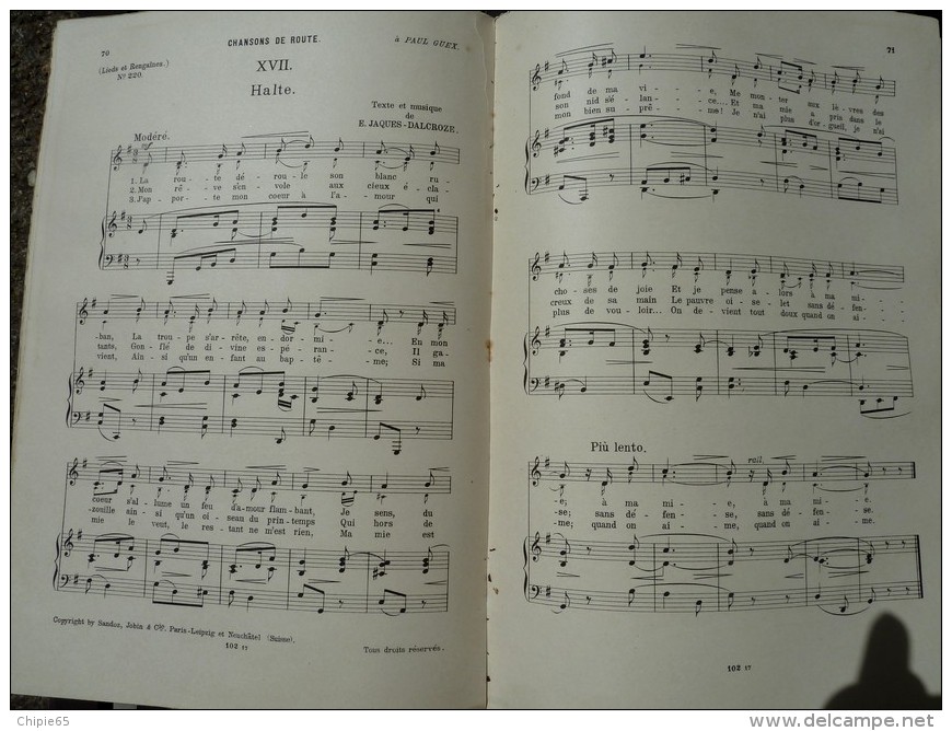 LIVRET DE CHANSONS DE ROUTE DE 1904 De Emile Jacques DALCROZE (scout). Livret Introuvable - Folk Music