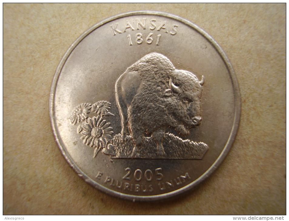 U.S.A. 2005 STATE QUARTER  "KANSAS"  Mark ´P´ Condition USED GOOD - Other & Unclassified