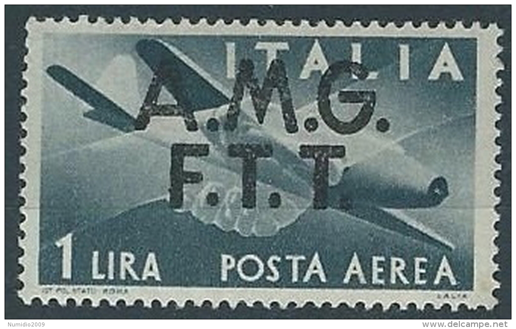 1947 TRIESTE A POSTA AEREA DEMOCRATICA 1 LIRA MH * - ED240 - Luftpost