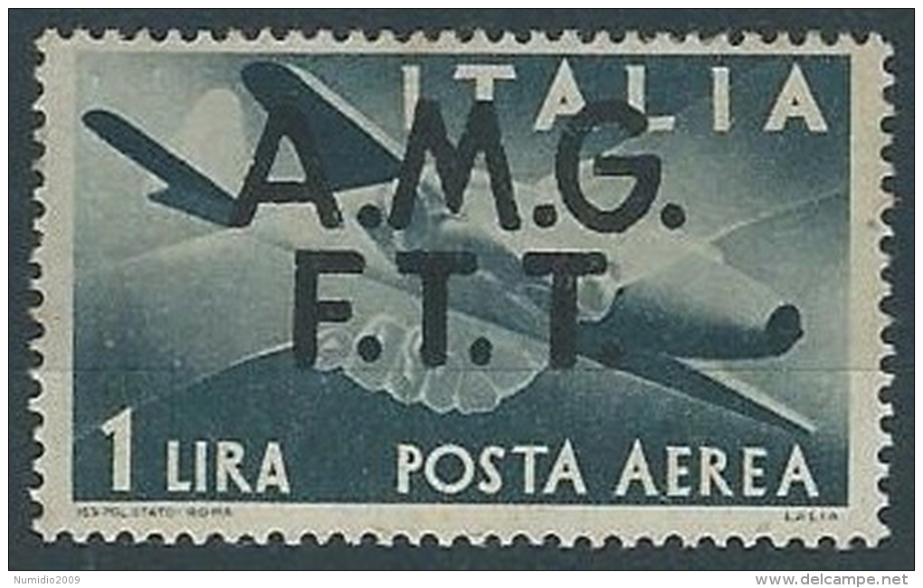 1947 TRIESTE A POSTA AEREA DEMOCRATICA 1 LIRA MH * - ED240-2 - Luftpost