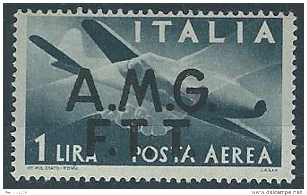 1947 TRIESTE A POSTA AEREA DEMOCRATICA 1 LIRA MH * - ED241-2 - Luftpost