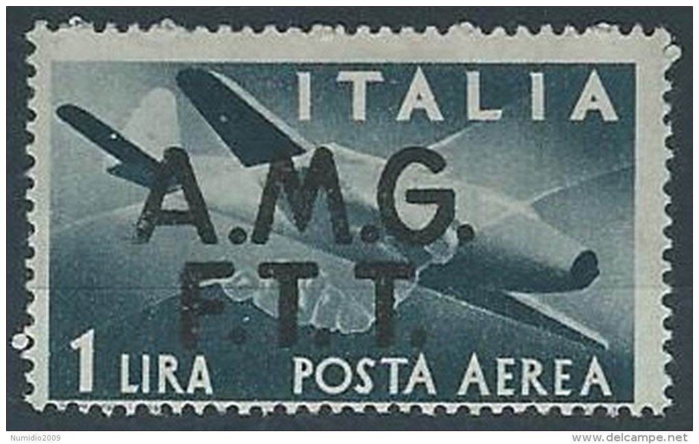 1947 TRIESTE A POSTA AEREA DEMOCRATICA 1 LIRA MH * - ED241-6 - Luftpost