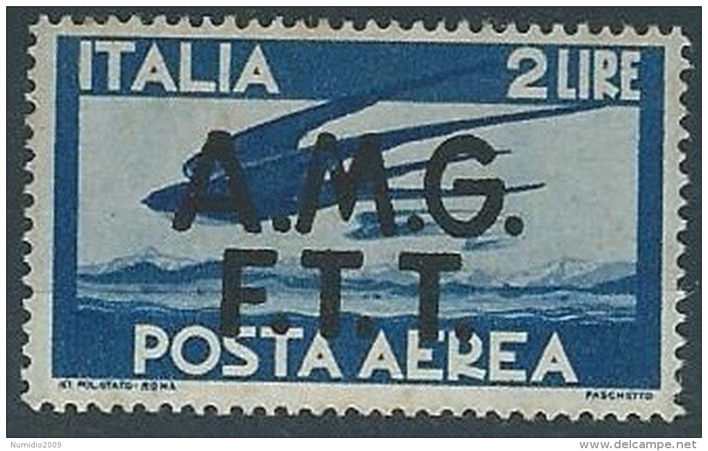 1947 TRIESTE A POSTA AEREA DEMOCRATICA 2 LIRE MH * - ED240-6 - Poste Aérienne