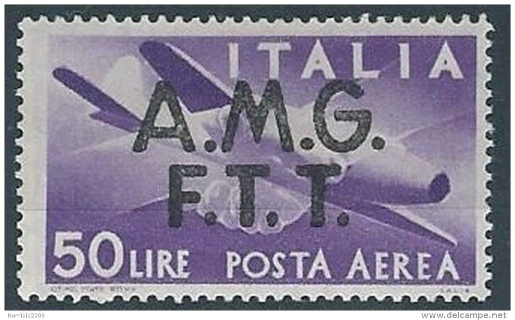 1947 TRIESTE A POSTA AEREA DEMOCRATICA 50 LIRE MH * - ED236 - Luftpost