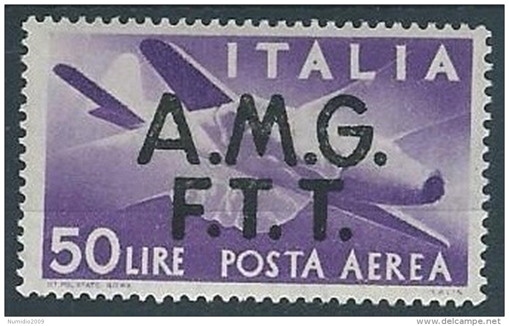 1947 TRIESTE A POSTA AEREA DEMOCRATICA 50 LIRE MH * - ED237 - Luftpost