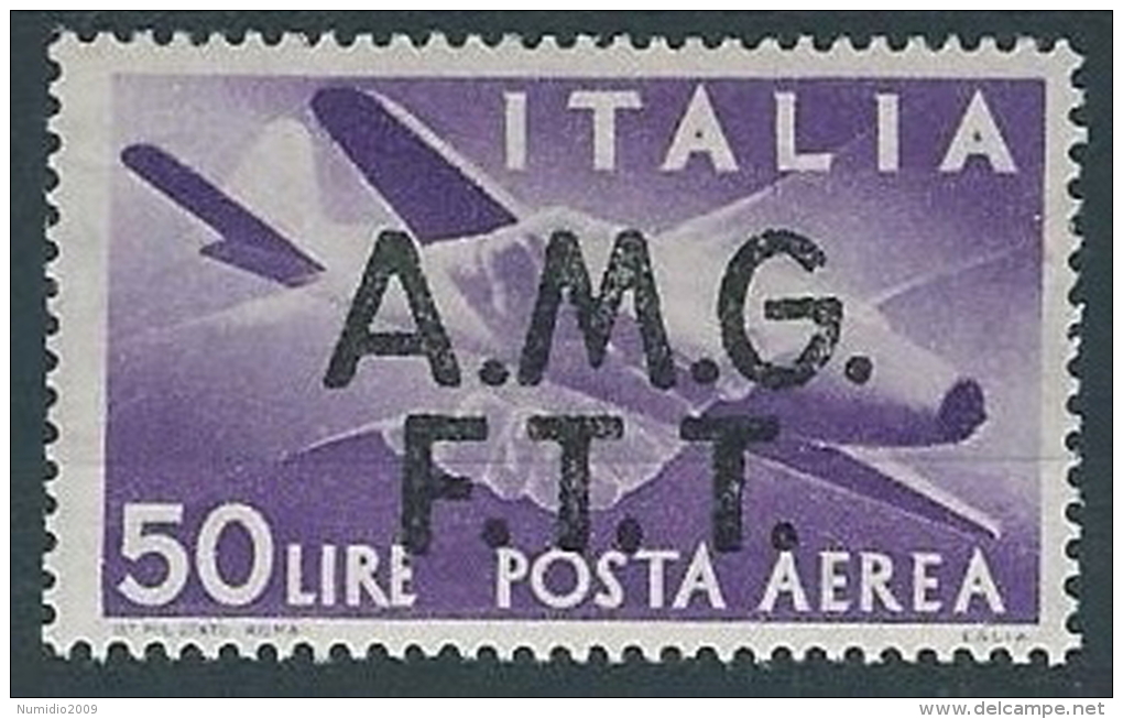 1947 TRIESTE A POSTA AEREA DEMOCRATICA 50 LIRE MH * - ED237-2 - Luftpost